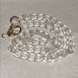 Clear Acrylic Chain Strap with Gold Accents
